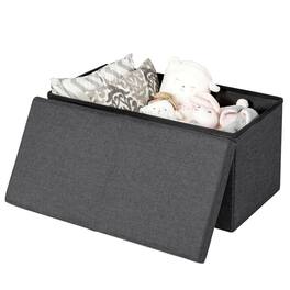 Ecooso - 30-Inch Folding Storage Ottoman Bench with Lift Top for Bedroom or Living Room - Dark Gray