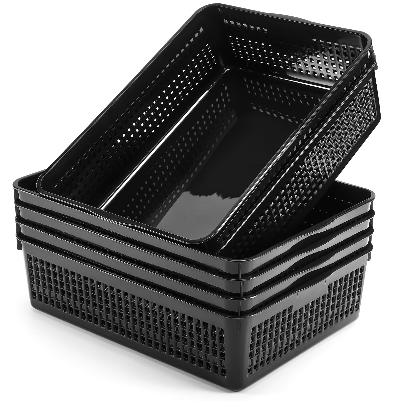 Paradigms Interiors - A4 Package Include: You will receive 6pcs plastic storage baskets, which - Black