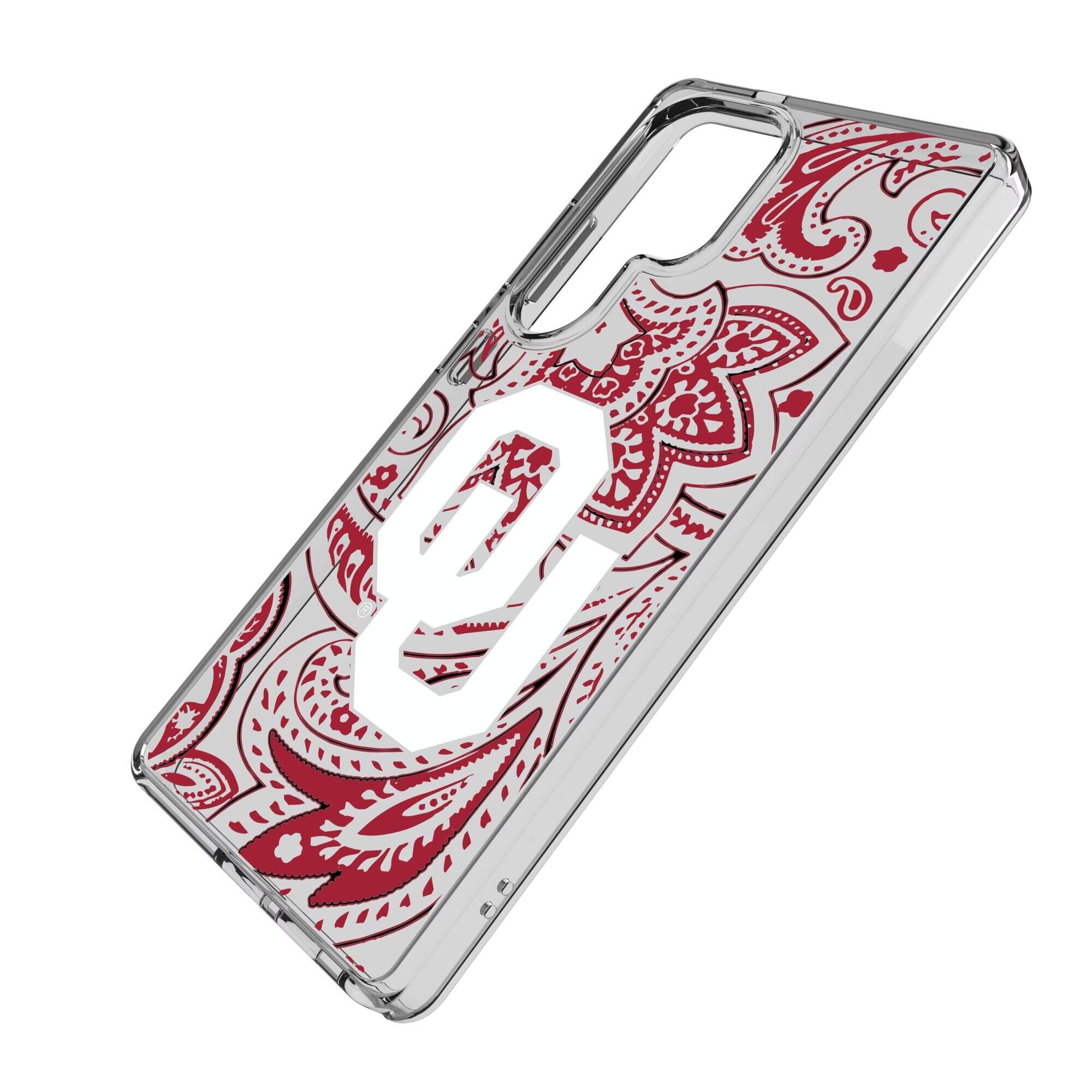Alt View 1. Keyscaper - Oklahoma Sooners Paisley Galaxy Clear Case - S25 Plus - Multicolor.