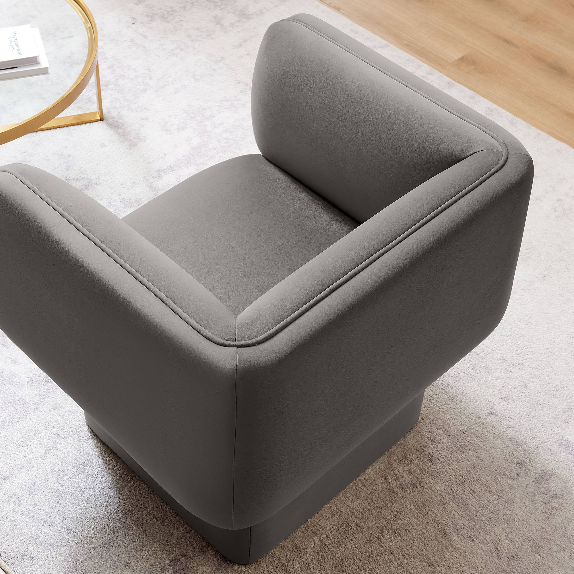 Alt View 1. Modway - Tate Performance Velvet Accent Chair by Modway - Storm Gray.
