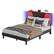 Left. Bestier - Queen Size Bed Frame with LED Adjustable Storage headboard, PU Leather Upholstered Platform Bed - Black.