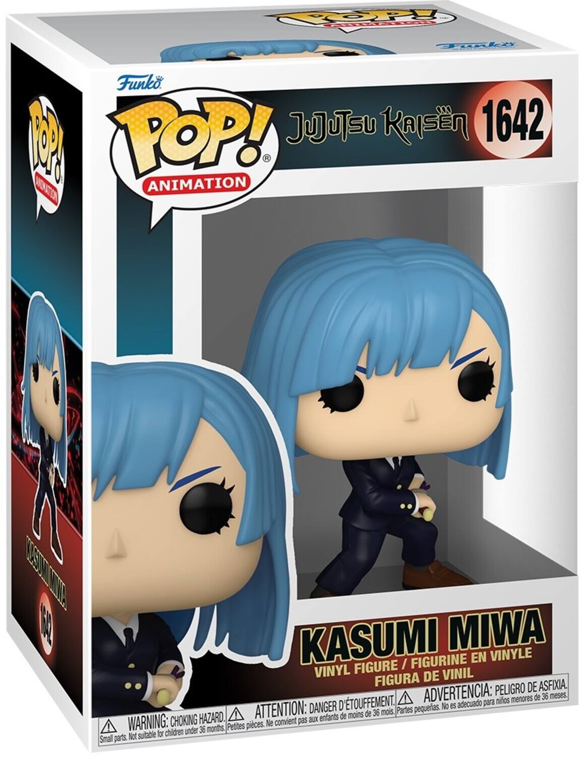 POP! ANIMATION Funko. TOP! JUJUTSU KAISEN 1642  ANIMATION U1ST IE  KASUMI MIWA FIGURINE EN VINYLE FIGURE / VINYL DE VINIL FIGURA DE ASFIXIA. ADVERTENCIA: PELIGRO DE AFIXA. ATTENTION: DANGER D'ÉTOUFFMENT. PARTES PEQUERAS. No eS de moins de 36 mois. WARNING: CHOKING HAZARD. Small parts. Not suitable for children under 36 months. Petes pieces. Ne convient pas aux enfants.