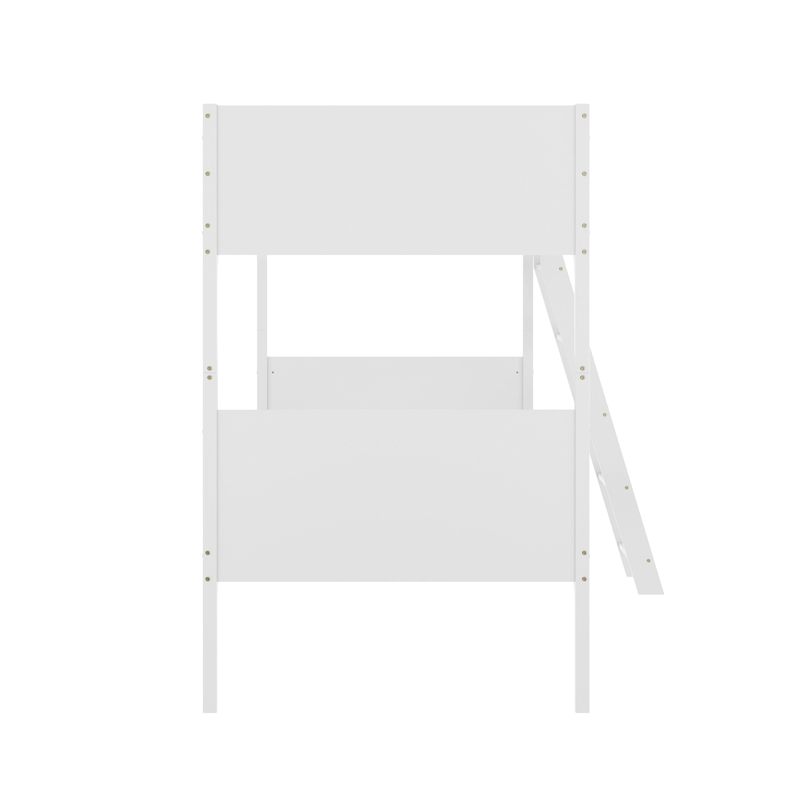 Alt View 8. Emma + Oliver - Samuel Kids Bunk Bed with Convertible, Solid Wood Slatted Frame and Easy-to-Climb Ladder with No Box Spring Required - White.