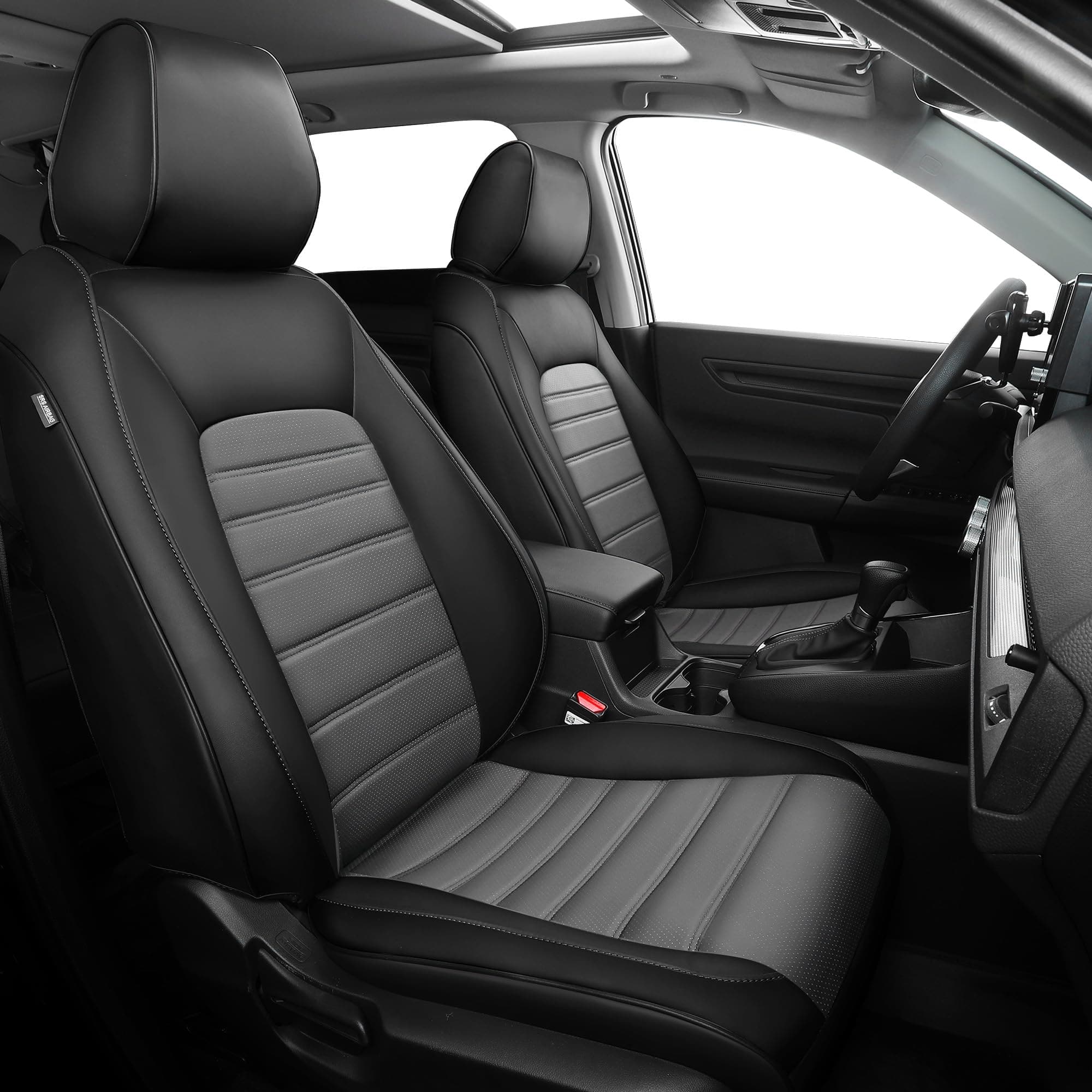 COTTAGE - For Honda Crv Seat Covers Custom Fit Ex l ex lx sport touring trailsport Hybrid Gas Waterproof Leather - Black1 front seat cover