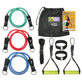 GoFit - Ultimate ProGym Resistance Bands Kit, Training DVD Included - Multi-Color