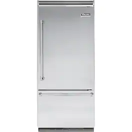 Viking - 36 in. Wide Professional 5 Series Quiet Cool 20.4 Cu. Ft. Bottom-Freezer Built-In Refrigerator - Stainless Steel