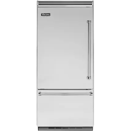 Front. Viking - Professional 5 Series Quiet Cool 20.4 Cu. Ft. Bottom-Freezer Built-In Refrigerator - Stainless Steel.