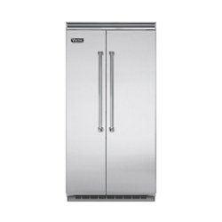Viking - Professional 5 Series Quiet Cool 25.3 Cu. Ft. Side-by-Side Built-In Refrigerator - Stainless steel - Front_Zoom