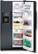 Front Standard. GE - 22.0 Cu. Ft. Side-by-Side Refrigerator with Thru-the-Door Ice and Water - Black-on-Black.