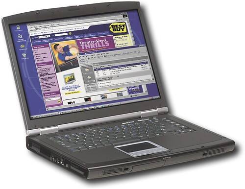 Angle Standard. Gateway - 4000+ Notebook.