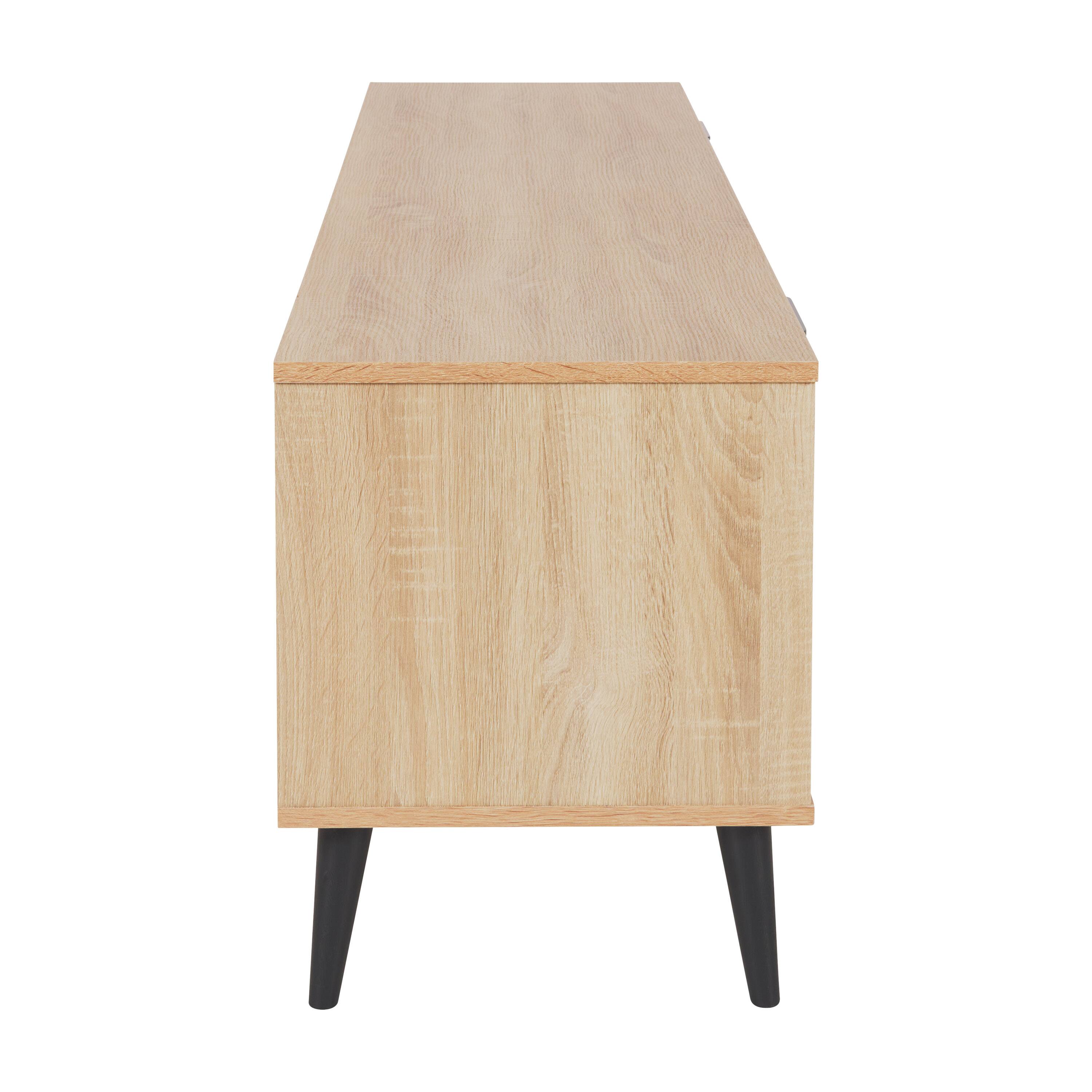 Alt View 1. CorLiving - Cole Collection TV Stand with Cabinets for Most TVs up to 85" - Light Wood.