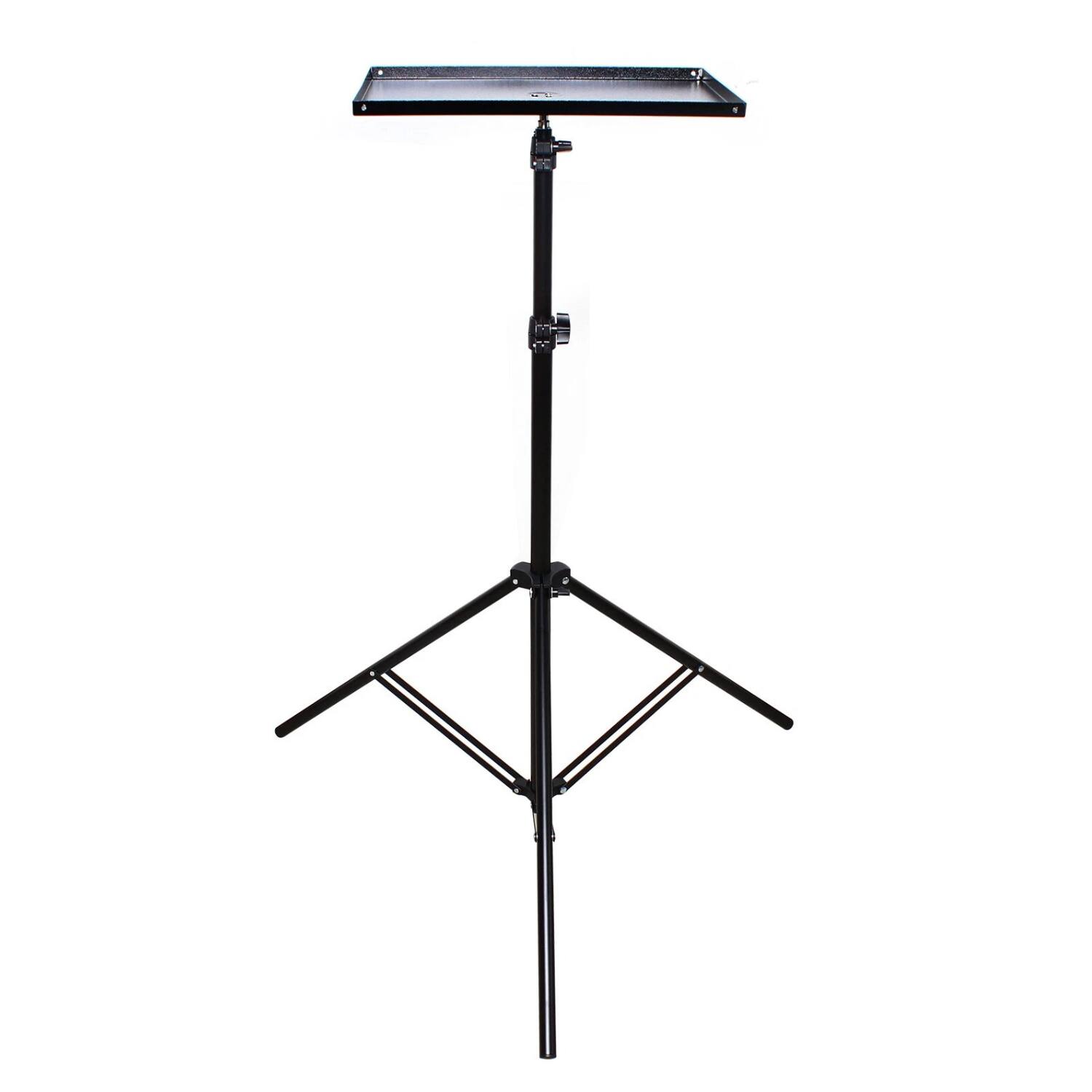Left. Stock Preferred - Adjustable Laptop & Projector Tripod Stand 27"–74" with Double Support Bars - Black.