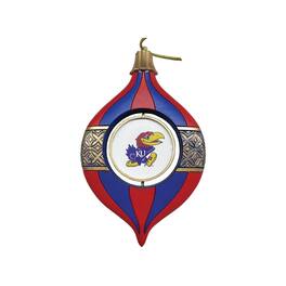 Santa's Workshop - Kansas Jayhawks Two-Piece 5.5" Spinning Bulb Ornament Set - Blue