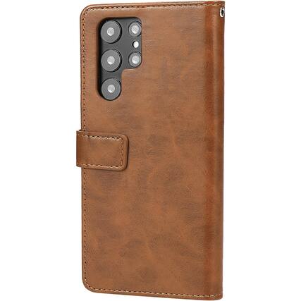 Left. SaharaCase - Folio Wallet Case for Samsung Galaxy S23 Ultra - Brown.