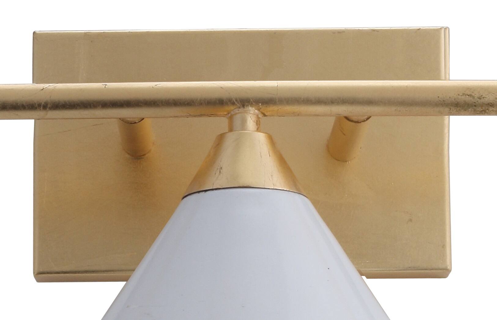 Alt View 5. Jonathan Y - Yvette 3-Light 25" Metal Vanity Wall Light, White/Gold - White.