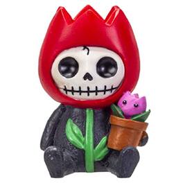 Pacific Trading - Furrybones Tully Skeleton in Flower Costume Figurine - Red
