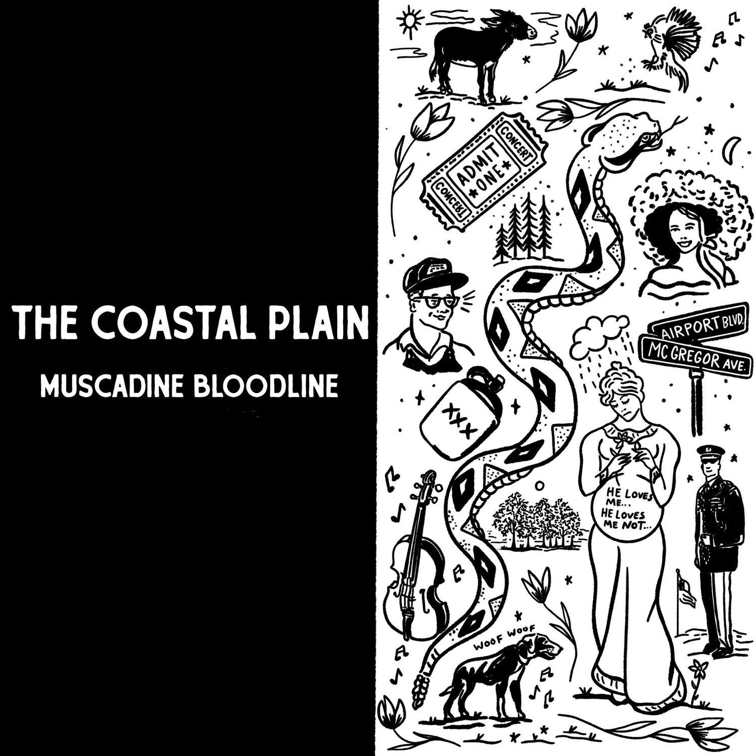 THE COASTAL PLAIN  
MUSCADINE BLOODLINE  

ADMIT ONE  
CONCERT  
THE COASTAL PLAIN  
MUSCADINE BLOODLINE  

AIRPORT BLVD  
MC GREGOR AVE  

LOVES ME...  
LOVES ME NOT...  
WOOF WOOF  

HE LOVES ME...  
HE LOVES ME NOT...