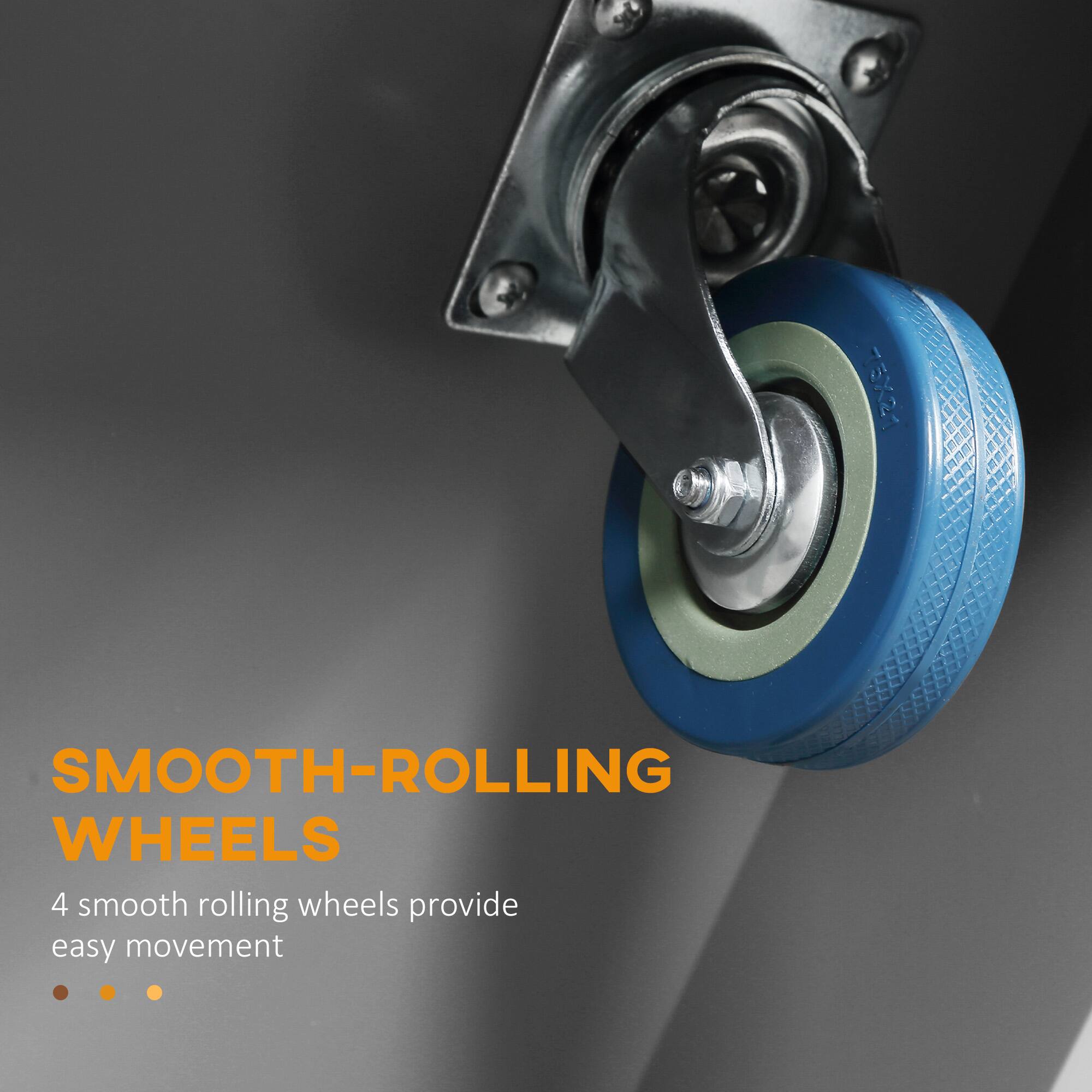 SMOOTH-ROLLING WHEELS
4 smooth rolling wheels provide easy movement