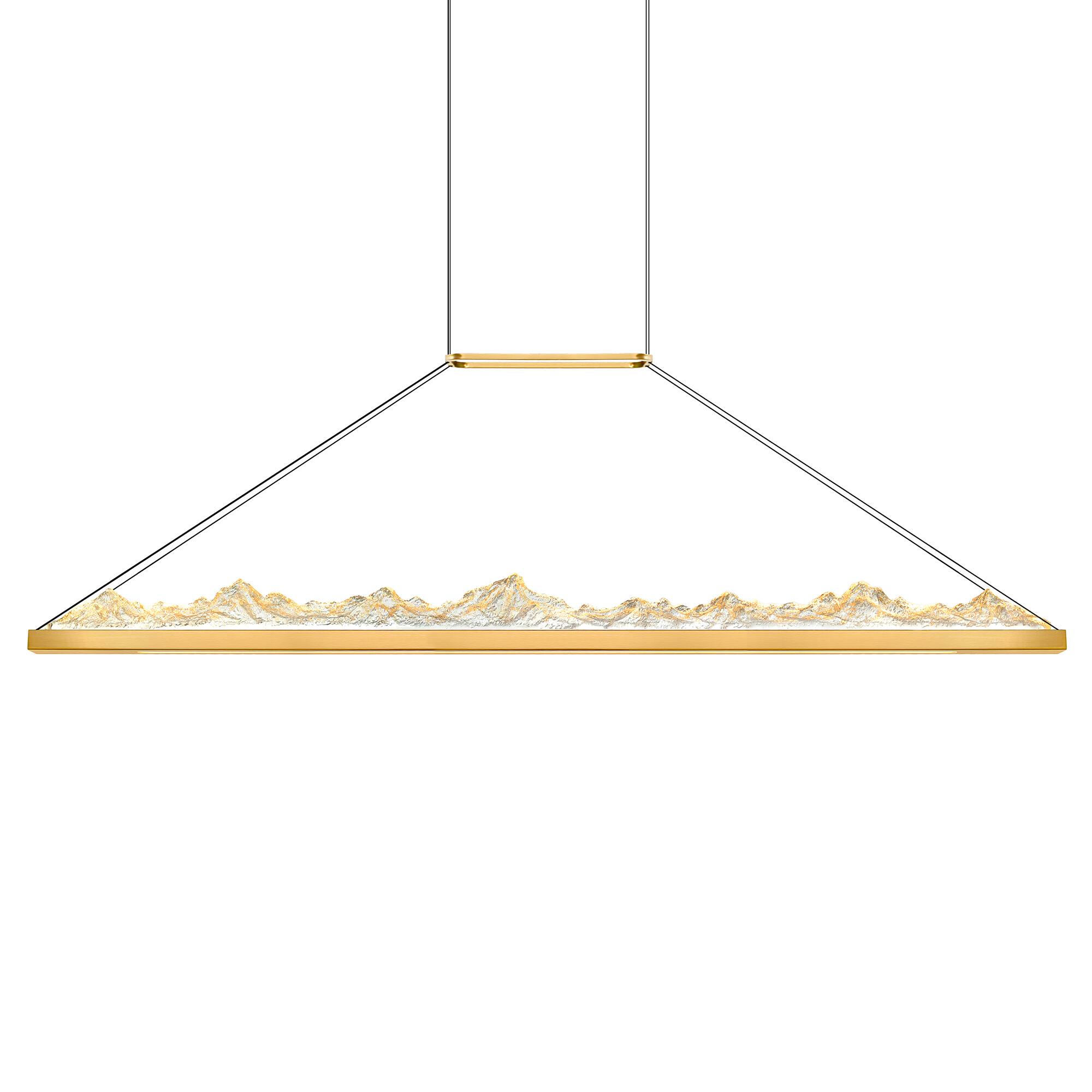 Angle. CWI Lighting - Himalayas Integrated LED Brass Island/Pool Table Light - Brass.