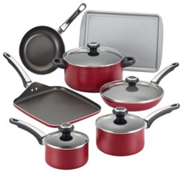 Farberware - 17-Piece Cookware Set - Red - Angle_Zoom