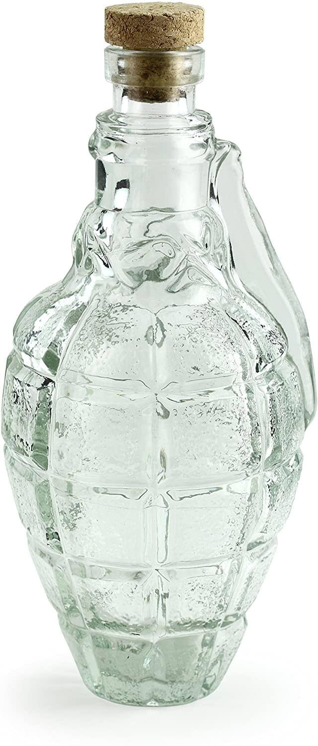 Alt View 2. UT Brands - Hand Grenade 16oz Clear Glass Drink Decanter - Clear.