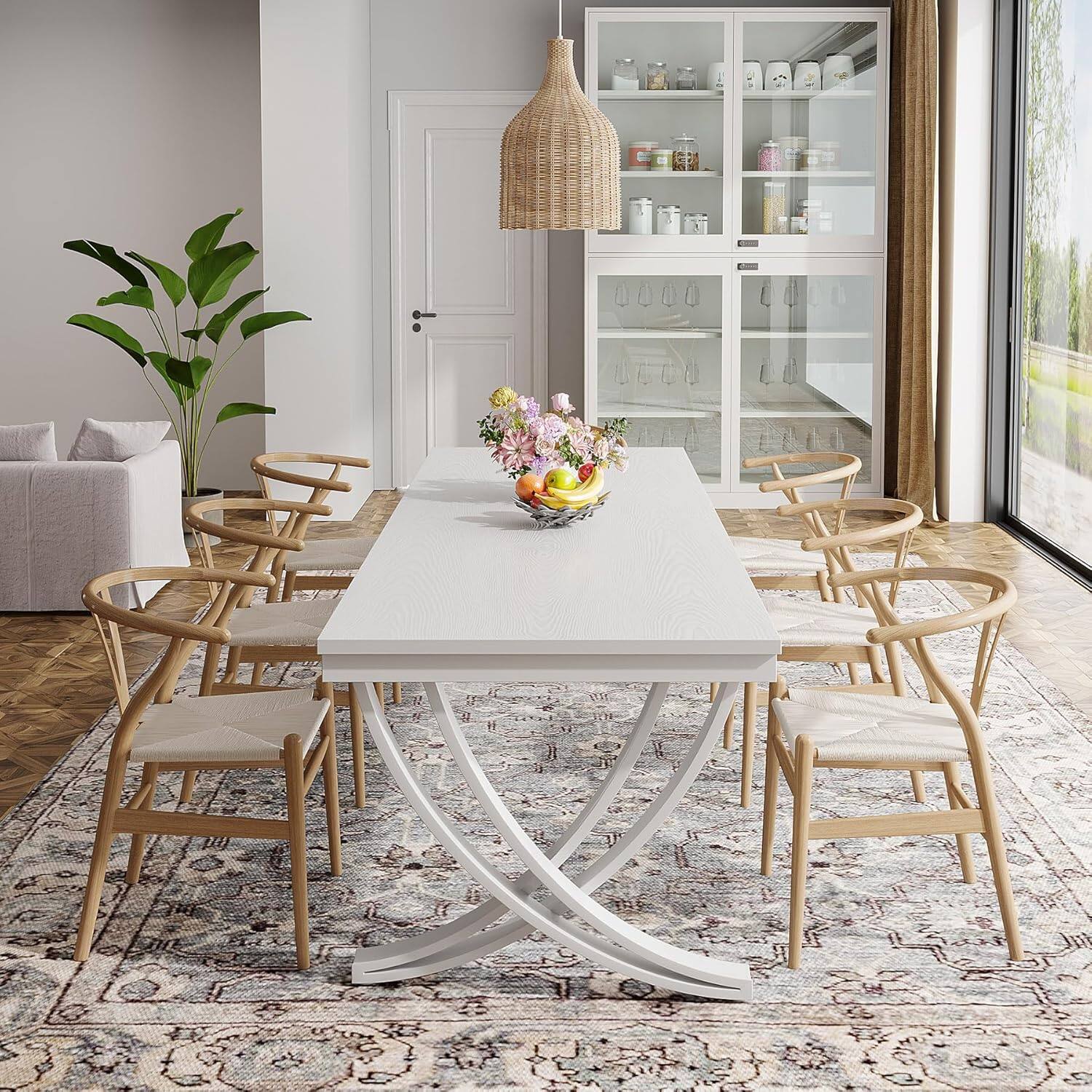 Alt View 3. Tribesigns - Office Multipurpose Table, For Everyday Items and Shared Use in Workspaces and Reception Areas - White.