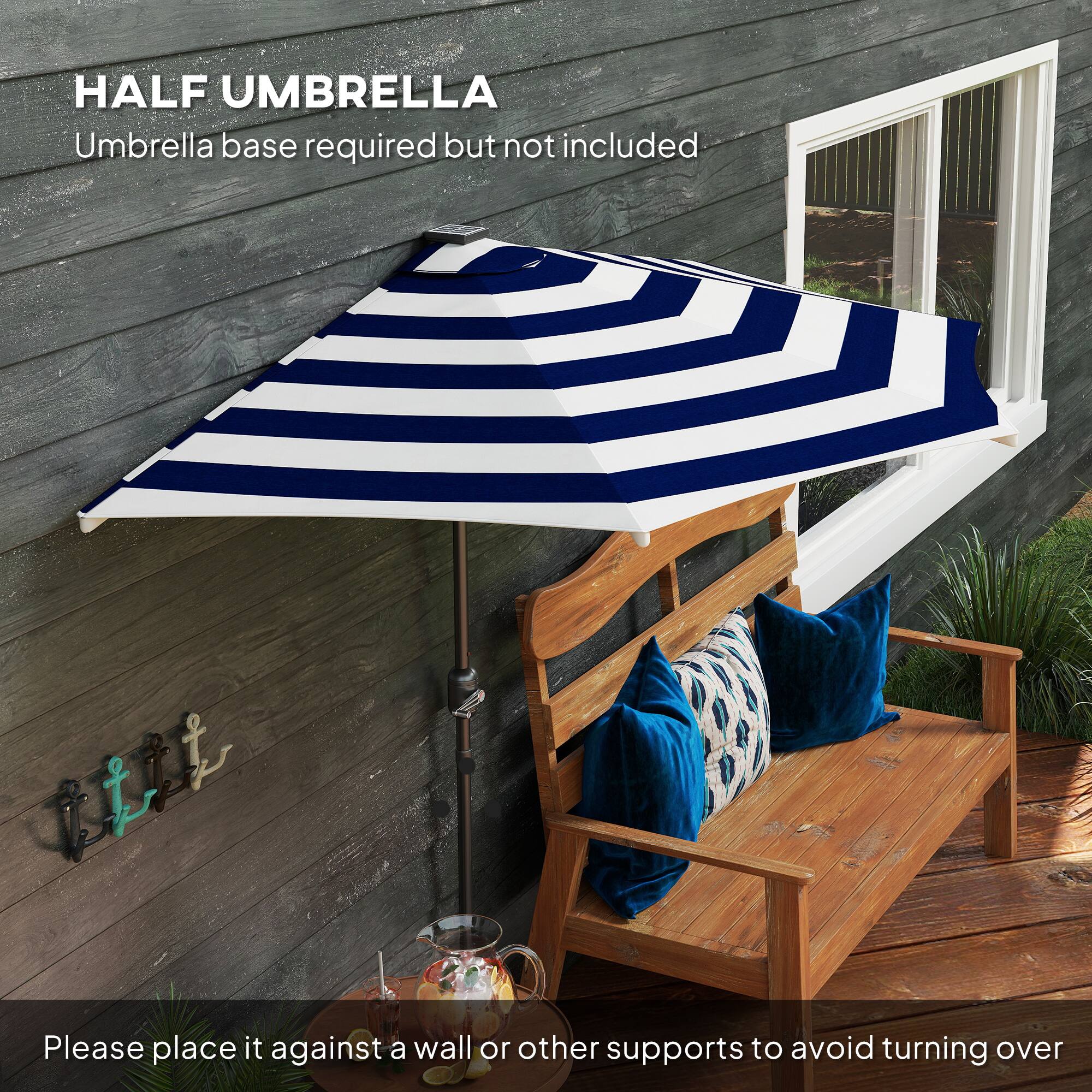 HALF UMBRELLA  
Umbrella base required but not included  

Please place it against a wall or other supports to avoid turning over