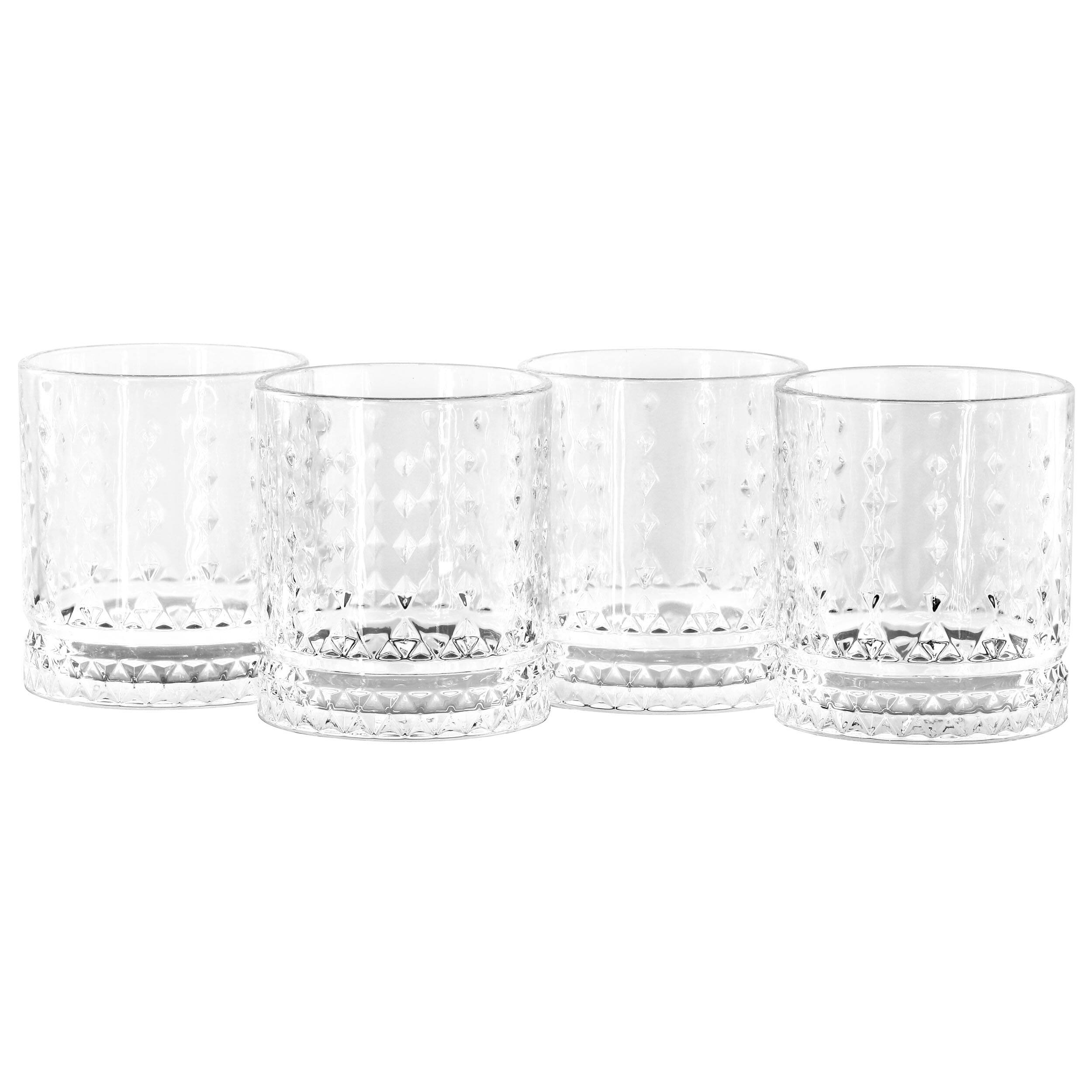 Alt View 2. Gibson - Gibson Home 4 Piece 13 Ounce Teardrop Embossed Double Old-Fashioned Glass Set - Clear.