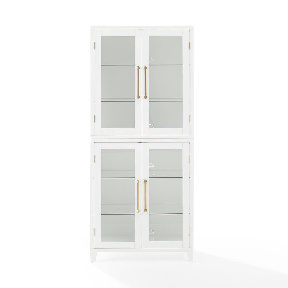 Alt View 4. Crosley Furniture - Roarke Glass Door Kitchen Pantry Storage Cabinet - White.
