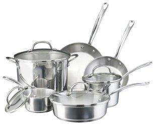 Farberware - 10-Piece Cookware Set - Stainless-Steel - Angle_Zoom
