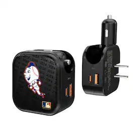 Keyscaper - New York Mets Team Logo Dual Port USB Car & Home Charger - Multicolor