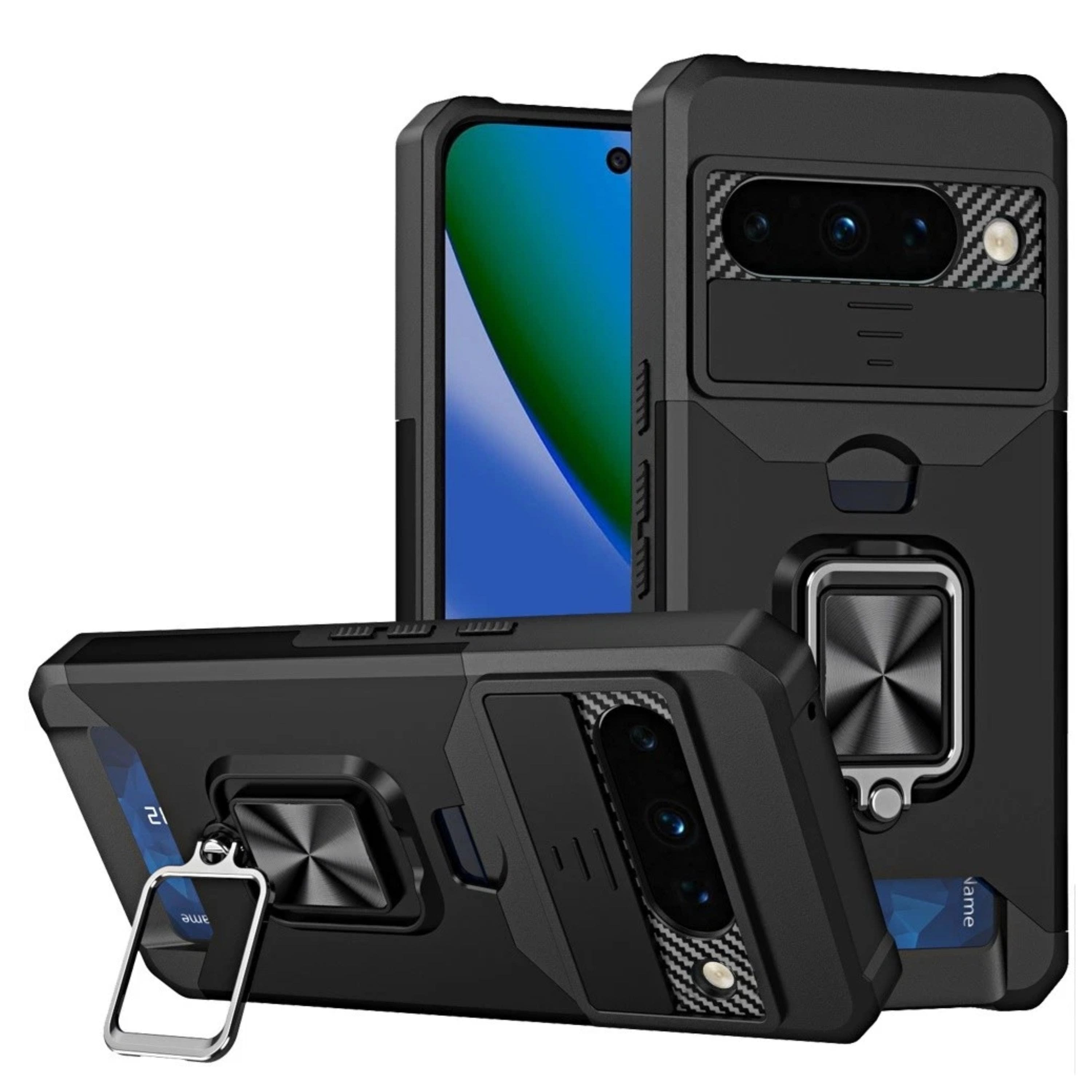 Kitcheniva - Case Card Holder With Lens Cover Plus Tempered Glass For Google Pixel 11/11 Pro - Black price history on PriceWatchPro