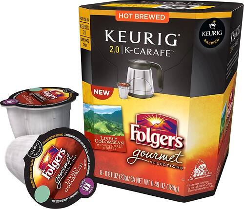 Keurig Folgers Gourmet Selections Colombian K Carafe Pods 8 Pack 4609 
