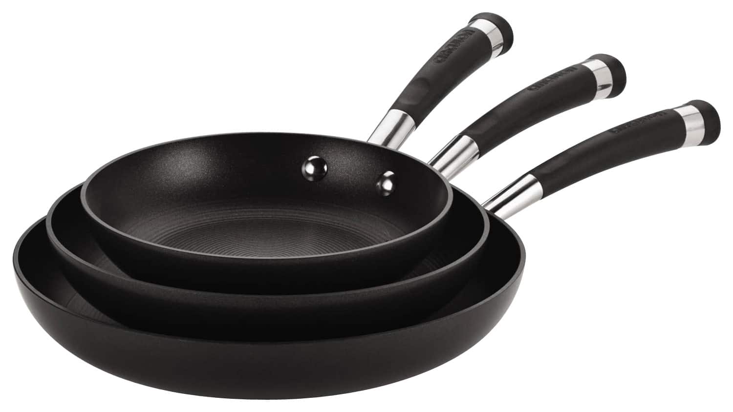 Circulon - Acclaim 8", 10" and 11" French Skillets - Black - Angle