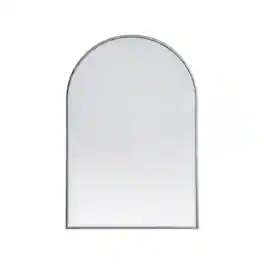 Elegant Decor - Metal Frame Arch Mirror 24x36 Inch - Silver