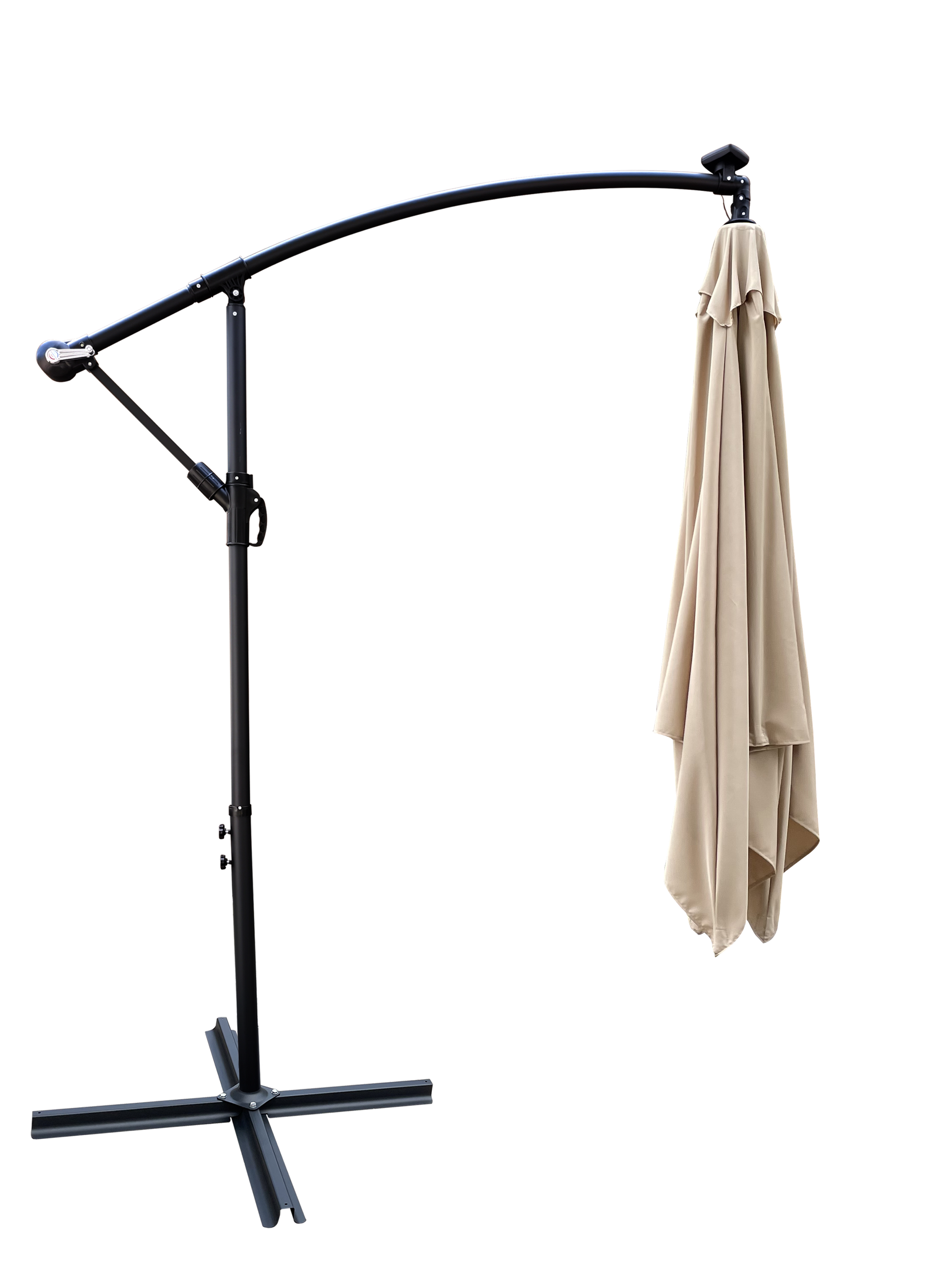Alt View 2. Loheer - Loheer 8ft Square Solar Lighted Patio Umbrella with 32 LED Lights Crank Lift and Cross Base for Backyard Pool Shade.