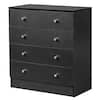 Front. Kadyn - 5 Drawer Dresser with Gold Handle, Nursery Dresser Chest Of Drawers Organizer - Black.