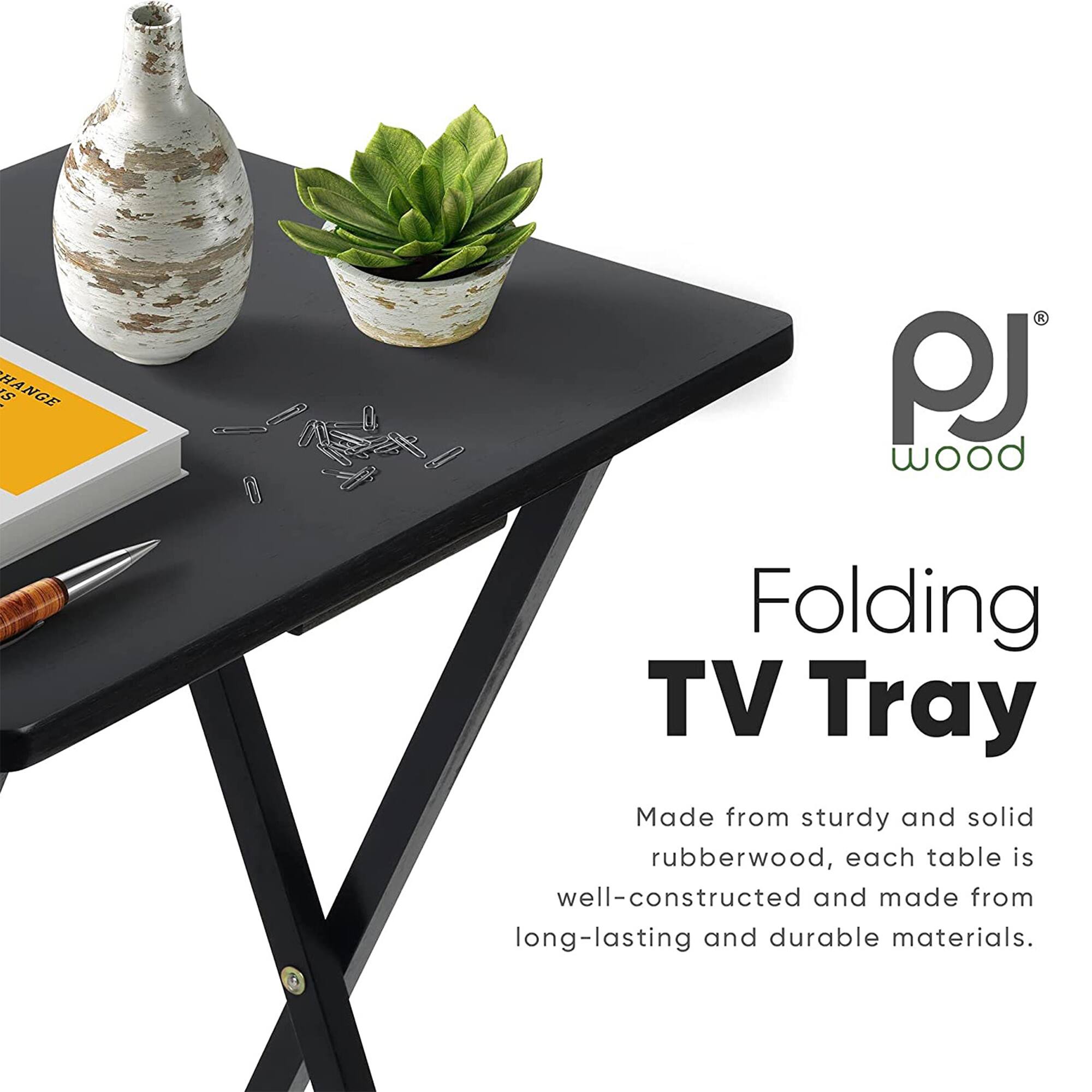 PJ Wood Folding TV Tray

Made from sturdy and solid rubberwood, each table is well-constructed and made from long-lasting and durable materials.