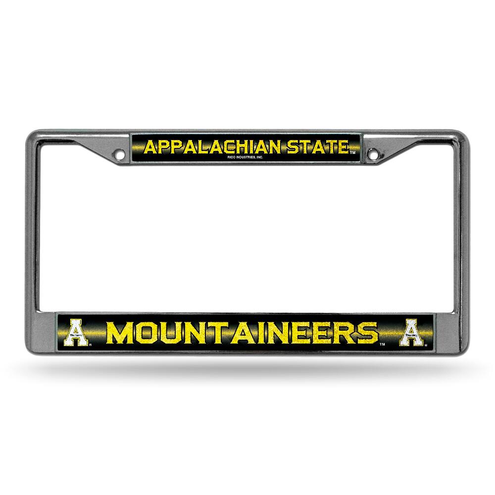 Appalachian State Mountaineers Sparkly Glitter Bling Look Chrome License Plate Frame