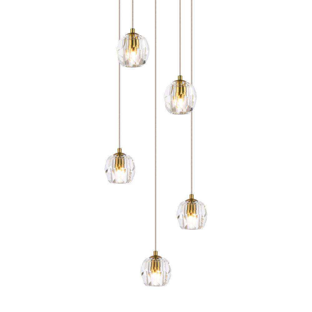 Alt View 3. Elegant Lighting - Eren 5 lights Gold pendant - Gold.