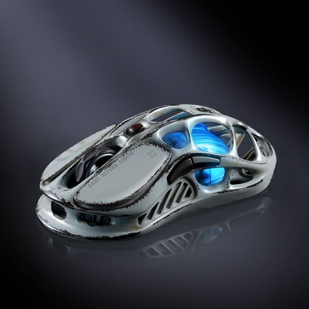 Angle. GravaStar - GravaStar Mercury M1 Pro Wireless Gaming Mouse with 26000 DPI and 4K Hz Polling Rate Battle-Worn Silver Mist - Battle-Worn Silver Mist.