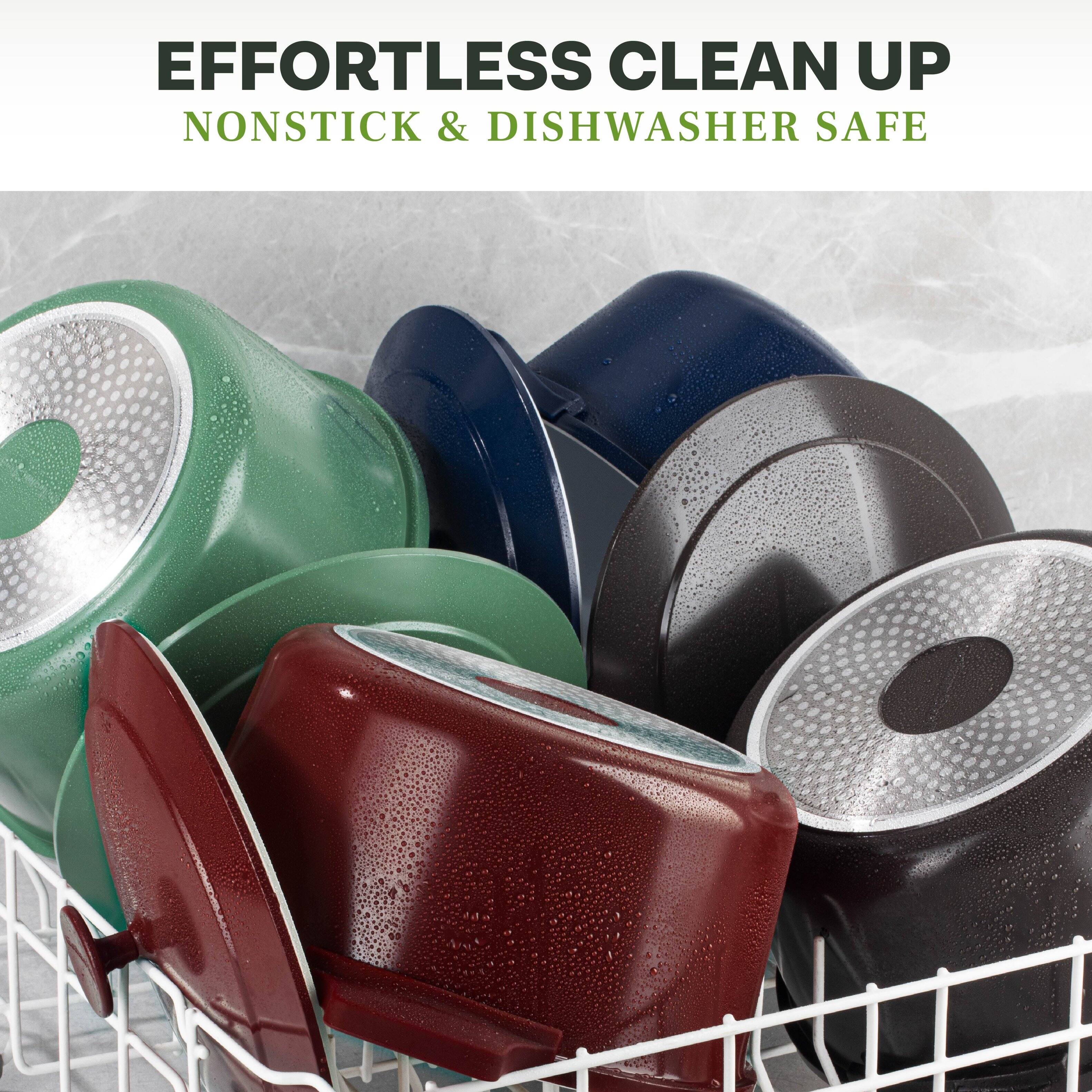 EFFORTLESS CLEAN UP  
NONSTICK & DISHWASHER SAFE