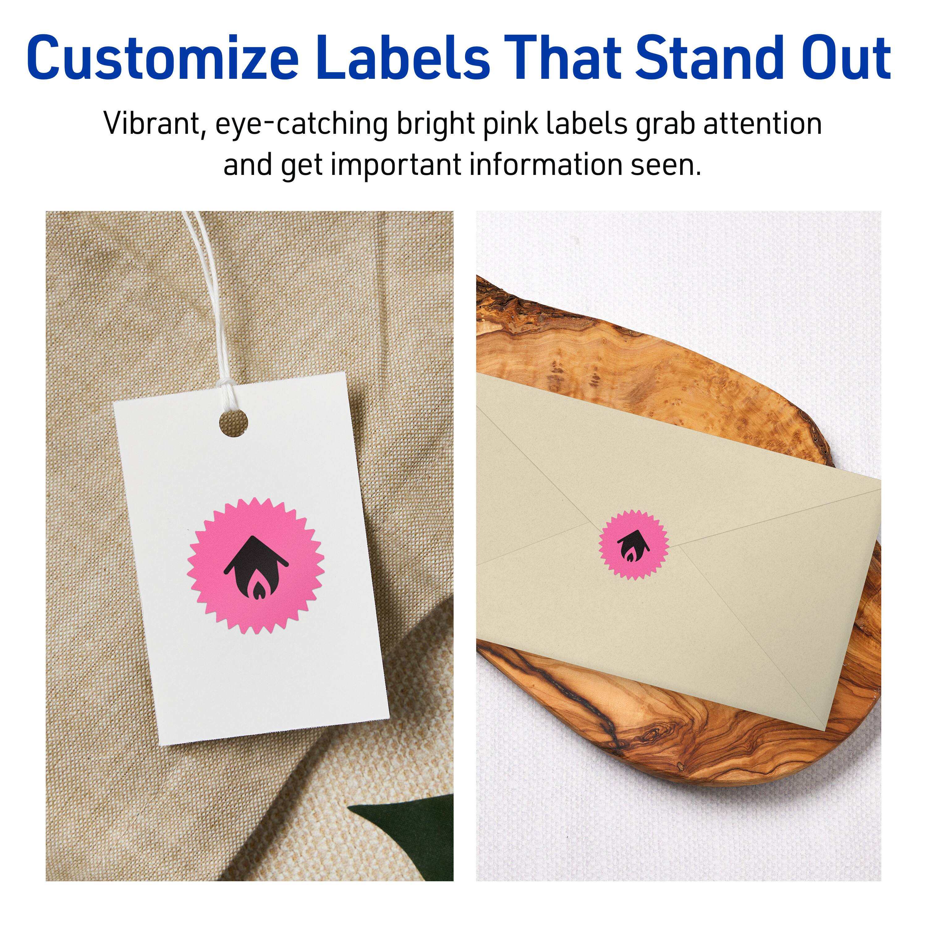 Customize Labels That Stand Out

Vibrant, eye-catching bright pink labels grab attention and get important information seen.