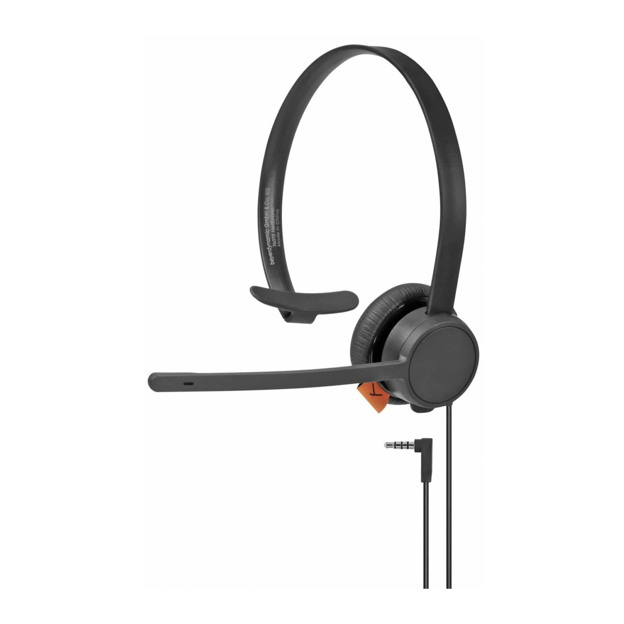 Beyerdynamic - HSP 321 Corded Single-Ear Headset with Flexible Microphone Arm - Black