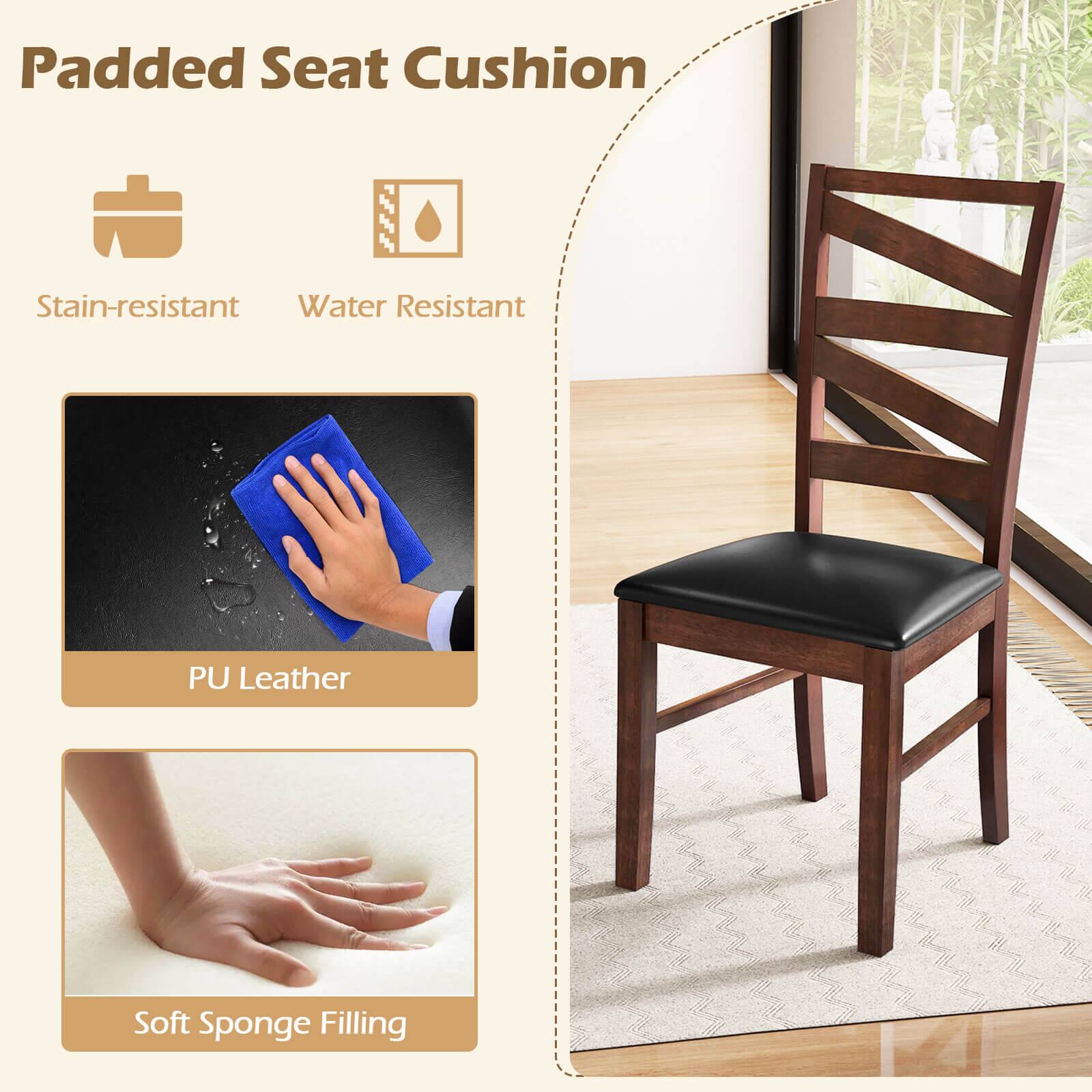 Padded Seat Cushion

- Stain-resistant
- Water Resistant
- PU Leather
- Soft Sponge Filling