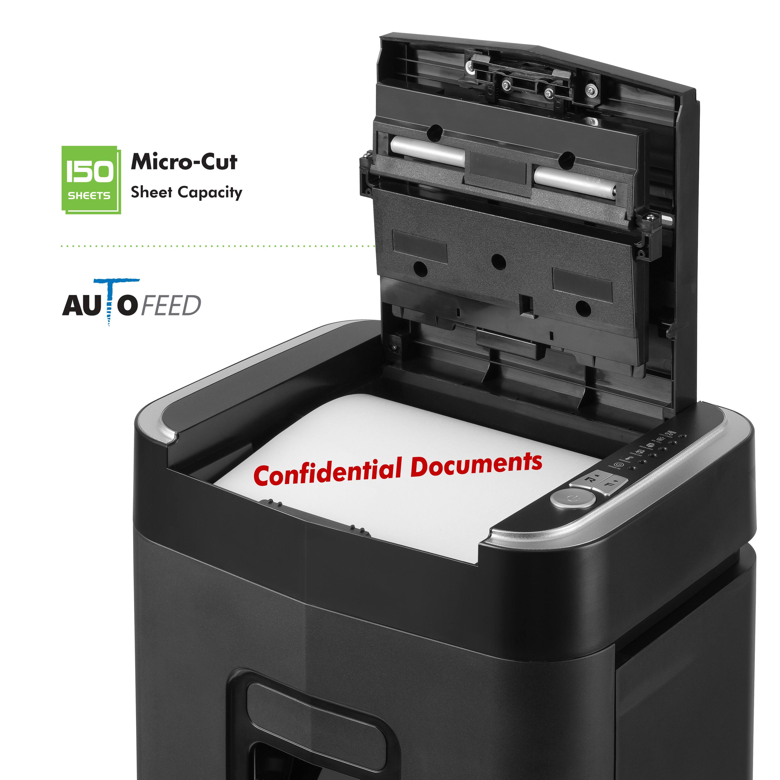Micro-Cut 150 SHEETS Sheet Capacity AUTO FEED Confidential Documents