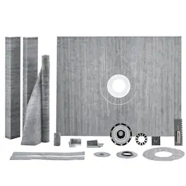 VEVOR - Shower Curb Kit, 60"x48" Shower Pan Kit with 2" ABS Central Flange, Waterproof Membrane - Gray