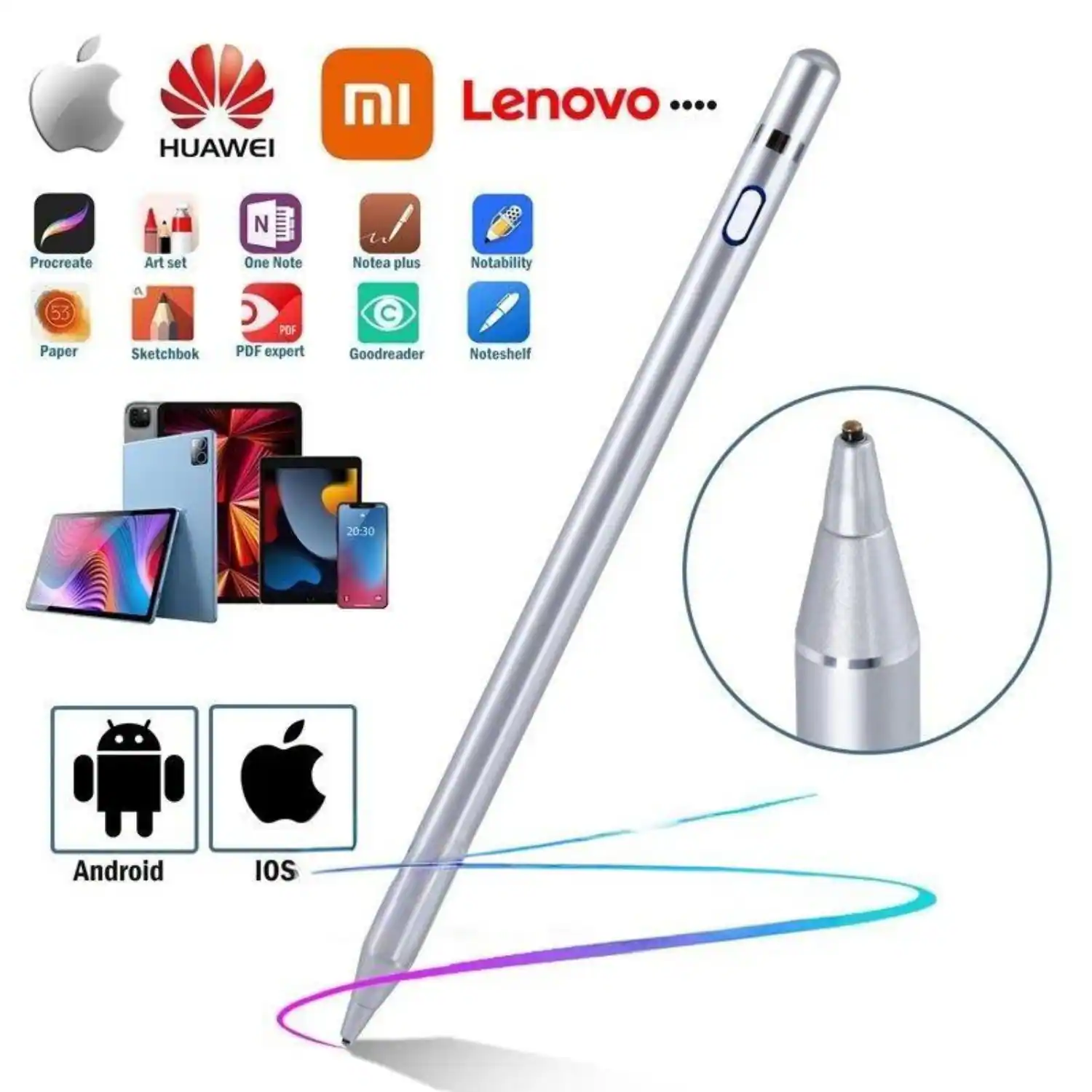 HUAWEI MI Lenovo ...

Procreate Art set One Note Nota plus Notability Paper Sketchbook PDF expert Goodreader Noteshelf

Android iOS