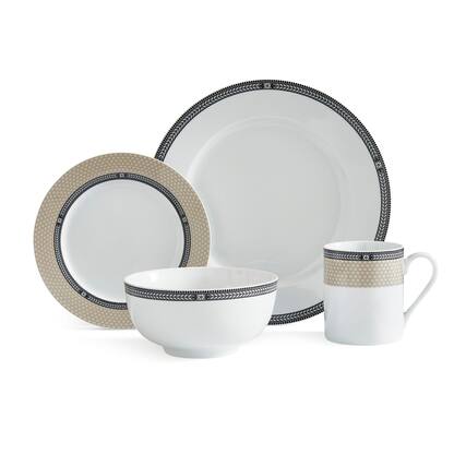 Front. Portmeirion - Portmeirion Home 16-Piece Dinnerware Set - Vintage Chic - Multicolored.