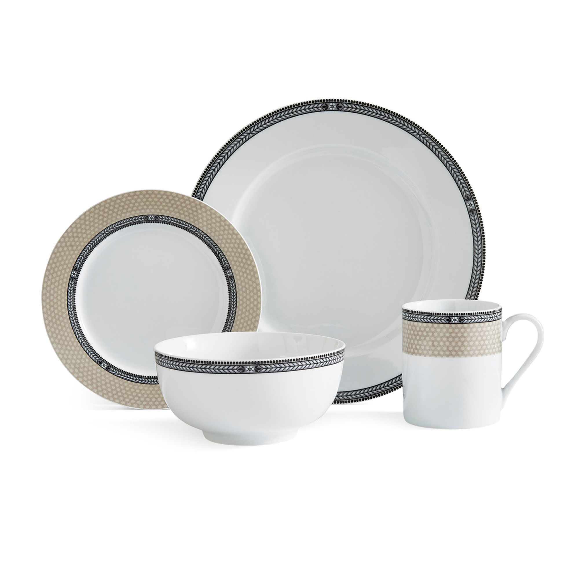 Front. Portmeirion - Portmeirion Home 16-Piece Dinnerware Set - Vintage Chic - Multicolored.